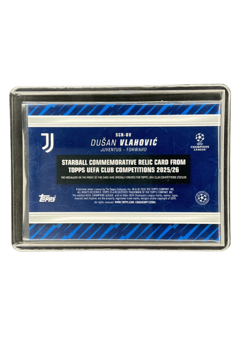 2025-26 Topps UEFA Club Competitions Dusan Vlahovic Starball Commemorative Relic #SCR-DV
Back