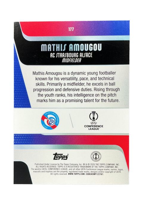 2025-26 Topps UEFA Club Competitions Mathis Amougou #177 Back