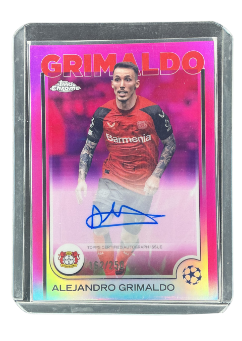 2025 Topps Chrome UEFA Club Competitions Alejandro Grimaldo Auto 162/250 #CA-GR
 Front