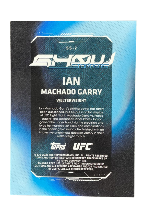 2025 Topps Finest UFC Ian Machado Garry Show #SS-2 Back