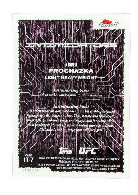 2025 Topps Finest UFC Jiri Prochazka #IT-7 Back