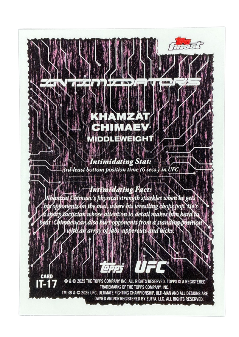 2025 Topps Finest UFC Khamzat Chimaev #IT-17 Back