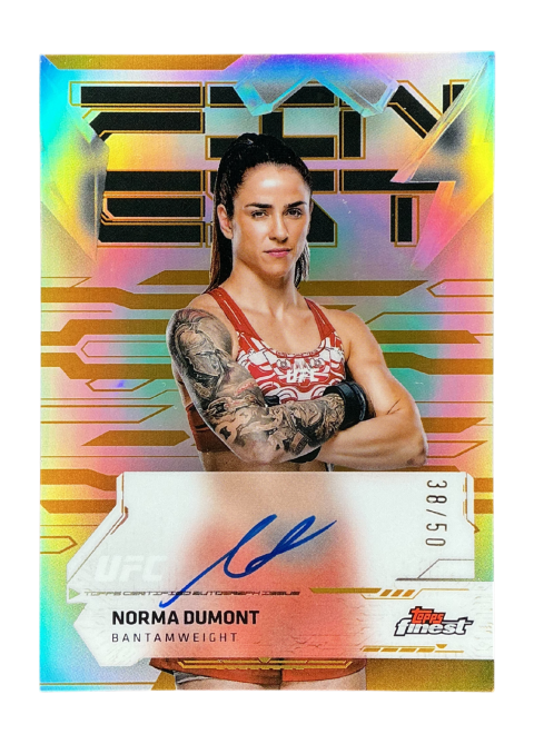 2025 Topps Finest UFC Norma Dumont /50 Auto #FA-NT Front