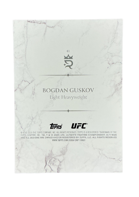 2025 Topps Royalty UFC Bogdan Guskov /99 #41 Back