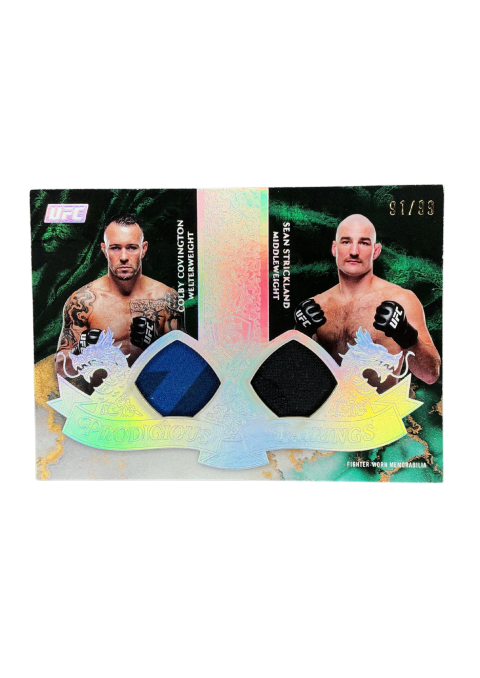 2025 Topps Royalty UFC Colby Covington & Sean Strickland Prodigious Pairings /99 Fighter-Worn Memorabilia #PRP-CS Front