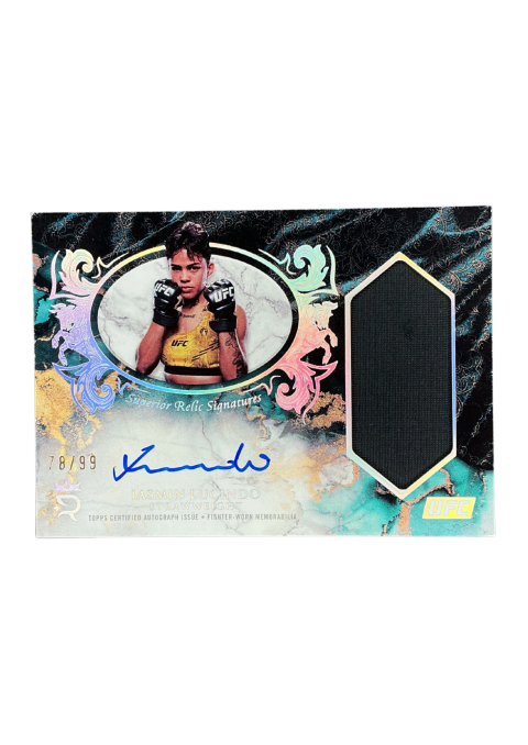 2025 Topps Royalty UFC Iasmin Lucindo Superior relic Signatures /99 Auto Fighter-Worn Memorabilia #SRS-IL Front