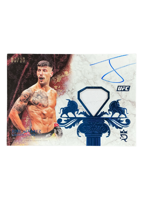 2025 Topps Royalty UFC Joel Alvarez Royalty Relic Signatures /25 Auto Fighter-Worn Memorabilia #RYR-JA Front