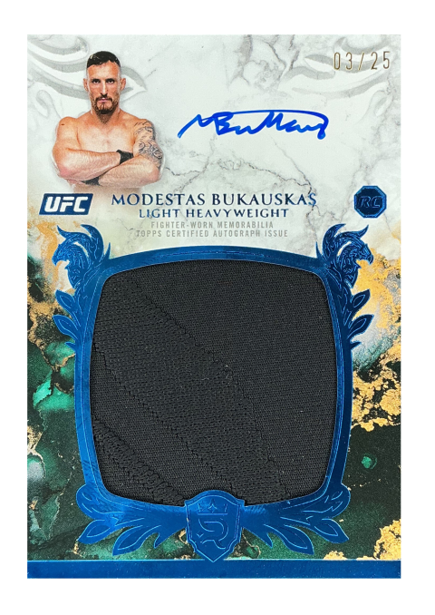 2025 Topps Royalty UFC Modestas Bukauskas RC /25 Auto Fighter-Worn Memorabilia #RRA-MB Front