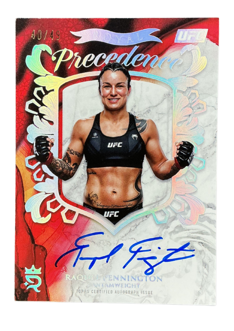 2025 Topps Royalty UFC Raquel Pennington Royal Precedence /49 Auto #RP-RP Front