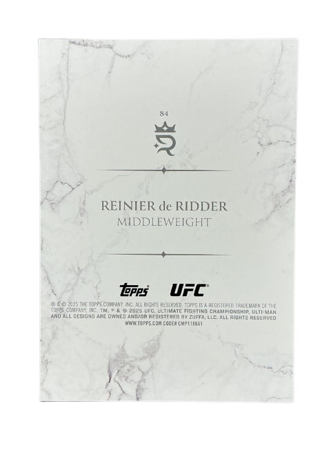 2025 Topps Royalty UFC Reinier de Ridder /35 #84 Back