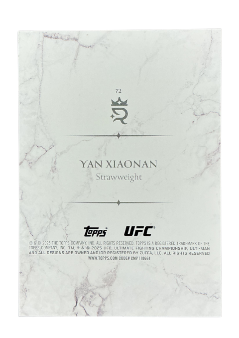 2025 Topps Royalty UFC Yan Xiaonan /99 #72 Back