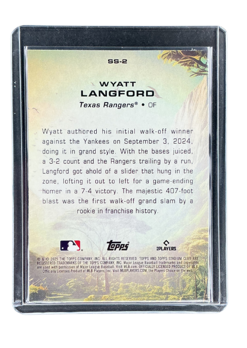 2025 Topps Stadium Club Baseball Wyatt Langford Savage Sluggers #SS-2 Back