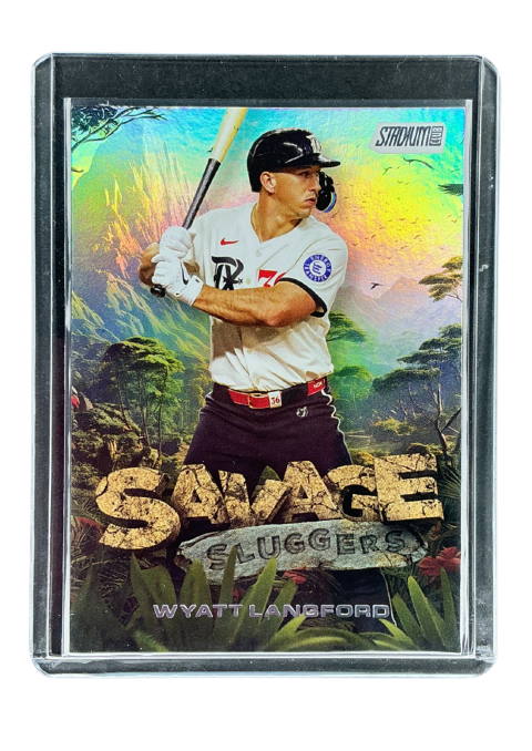 2025 Topps Stadium Club Baseball Wyatt Langford Savage Sluggers #SS-2 Front