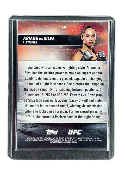 2025 Topps Stadium Club UFC Ariane Da Silva #68 Back