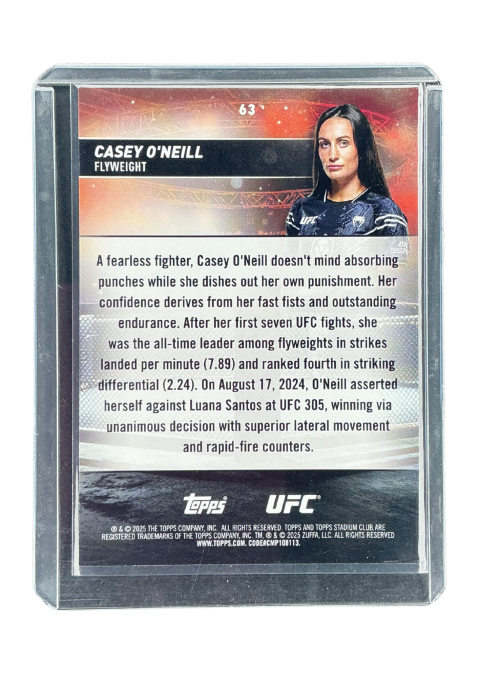 2025 Topps Stadium Club UFC Casey O'Neill /99 #63 Back