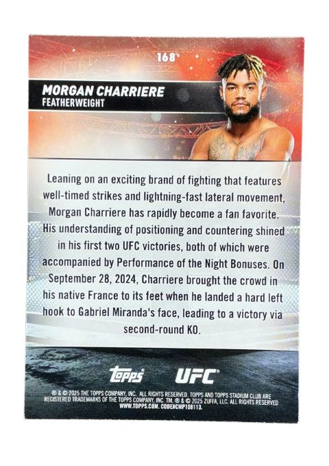 2025 Topps Stadium Club UFC Morgan Charriere #168 Back