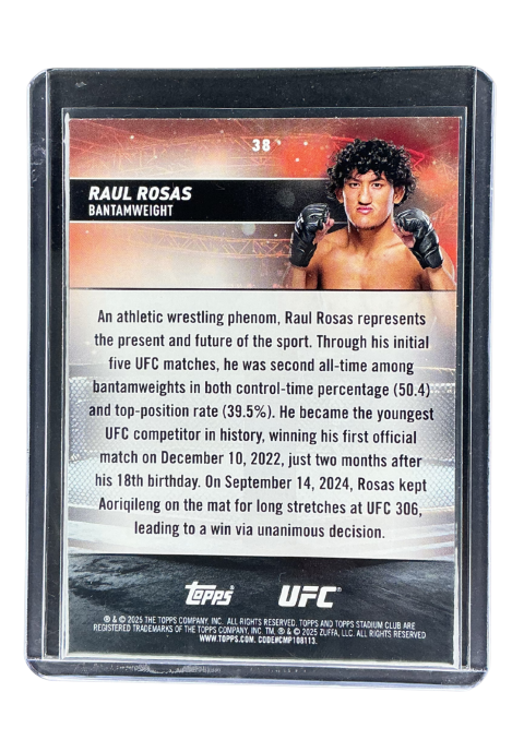 2025 Topps Stadium Club UFC Raul Rosas #38 Back