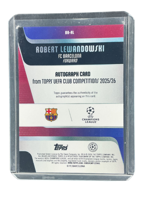 2026 Topps Club Competitions Robert Lewandowski Auto 14/25 #BA-RL
 Back