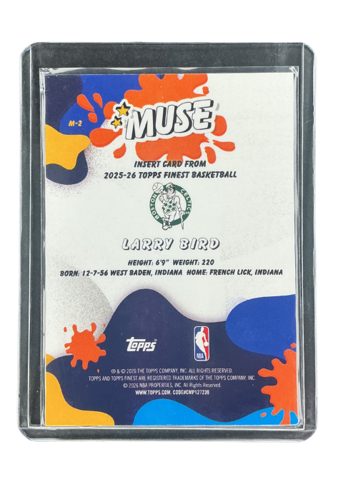 2026 Topps Finest Basketball Larry Bird Muse Foil #M-2
 Back