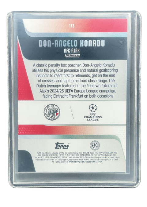 2026 Topps UEFA Club Competitions Don-Angelo Konadu RC # 173
 Back