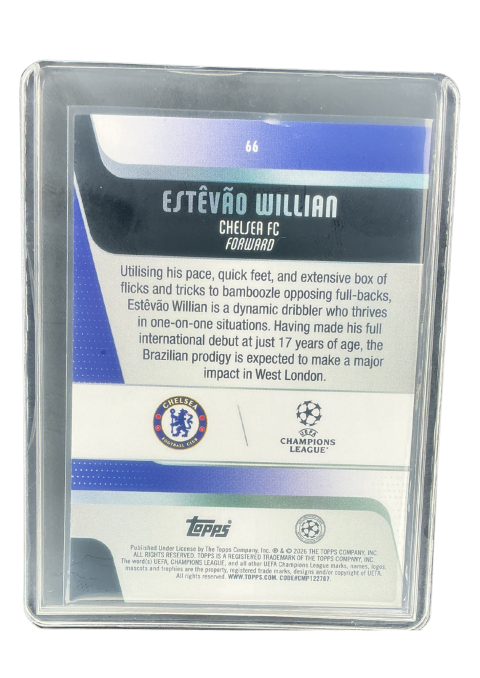 2026 Topps UEFA Club Competitions Estevao Willian RC # 66
 back