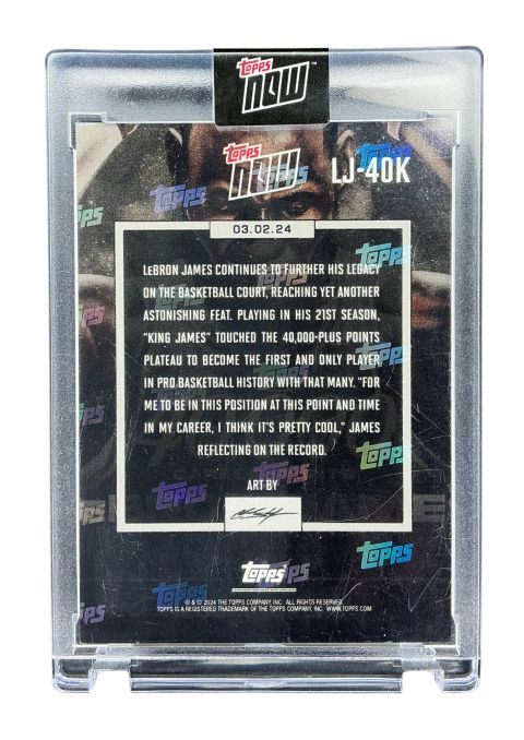 2025 Topps Now Lebron James #LJ-40K
Back