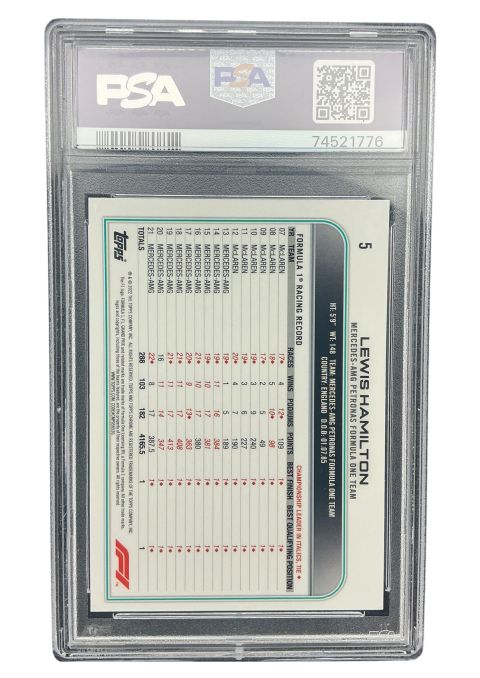 2022 Topp Chrome Sapphire Edition F1 Lewis Hamilton #5 PSA10
Back