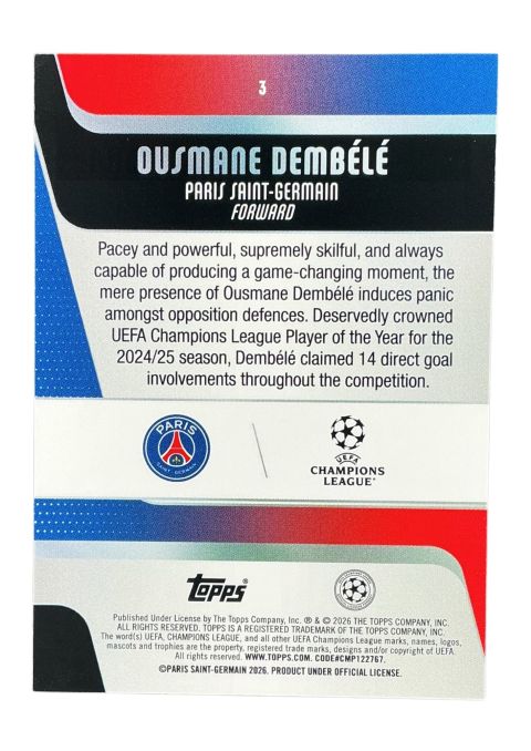 2026 UEFA Club Competitions Ousmane Dembele Paris #3
Back