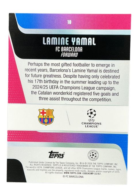 2026 UEFA Club Competitions Yamine Yamal Barcelona #10
Back
