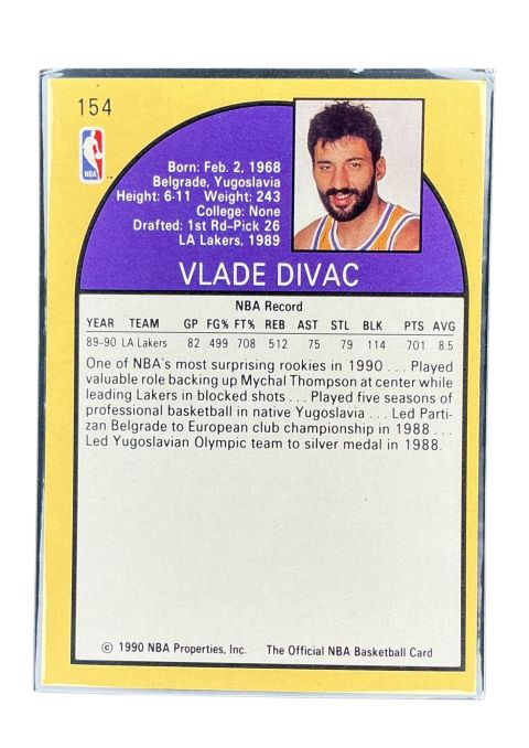 1990 NBA Hoops Vlade Divac RC #154 Back