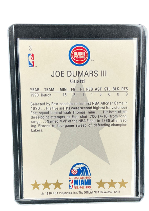 1990 Nba Hoops Joe Dumars All Star East #3
 Back