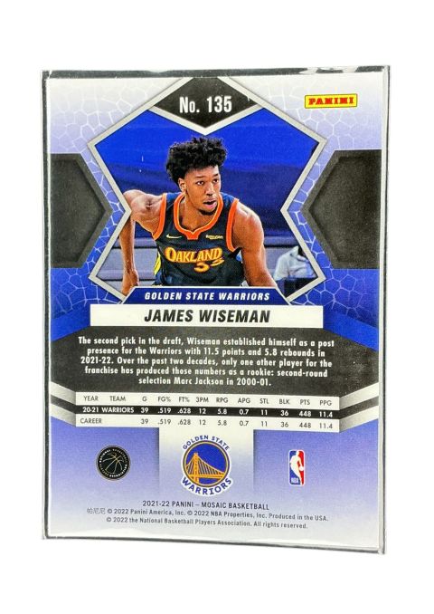 2021-22 Panini Basketball Mosaic James Wiseman #135 Back