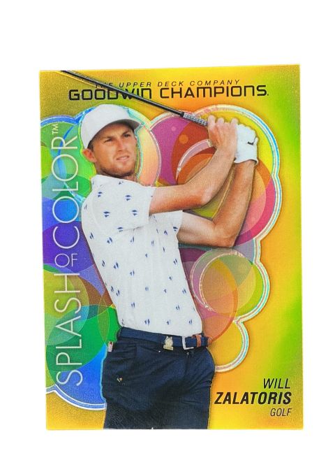 2023 Upper Deck Goodwin Champions Splash of Color Lucky Gold Prism Will Zalatoris #SCP-88 Front