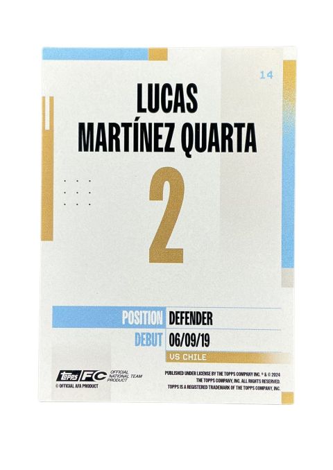 2024 Topps Argentina Team Set Lucas Martinez Quarta #14 Back