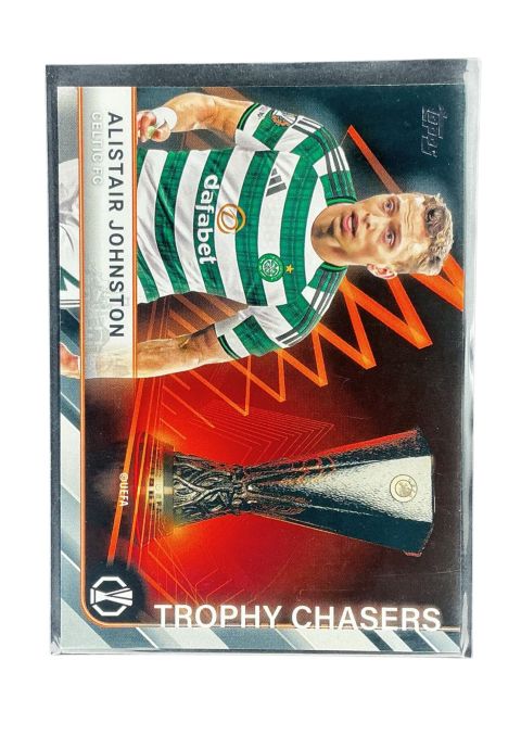 2025-26 Topps Chrome UEFA Club Competition Trophy Chaser Alistair Johnston #TC-24 Front