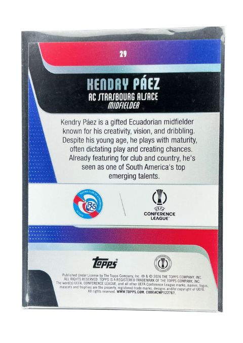 2025-26 Topps UEFA Club Competitions Hendry Paez #29 Back