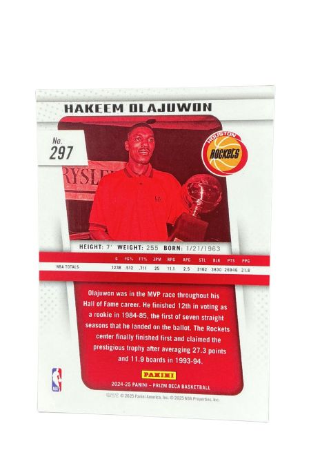 2025 Panini Prizm Basketball Hakeem Olajuwon #297 Back