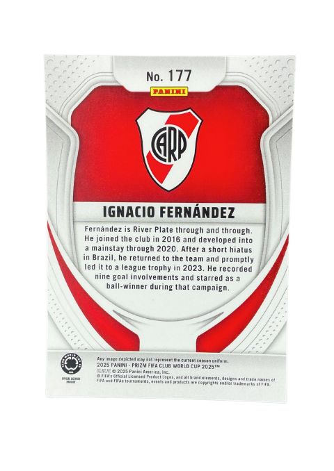 2025 Panini Prizm FIFA World Cup Ignacio Fernandez RC #177 Back