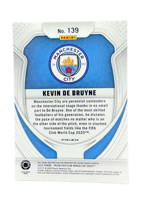 2025 Panini Prizm FIFA World Cup Kevin De Bruyne #139 Back