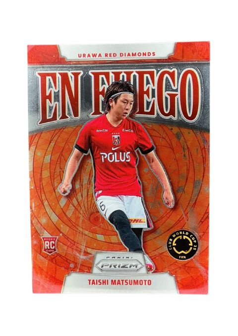 2025 Panini Prizm FIFA World Cup Taishi Matsumoto En Fuego RC #8 Front