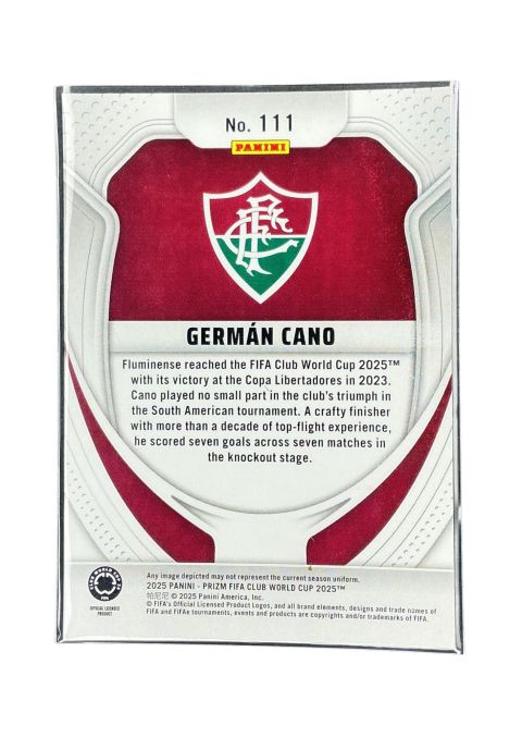 2025 Panini Prizm Fifa World Cup German Cano RC #111 Back