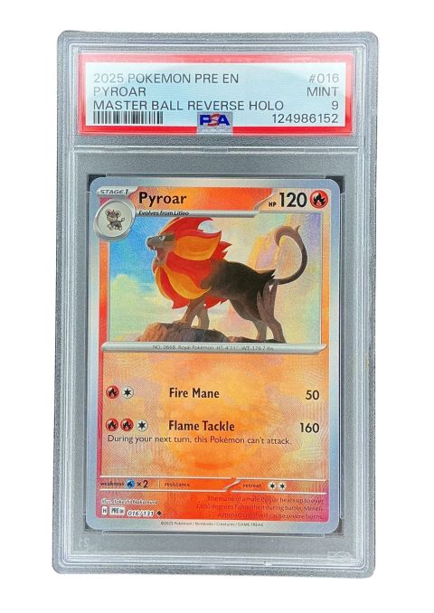 2025 Pokemon Pyroar Masterball Reverse Holo #016 PSA 9 Front