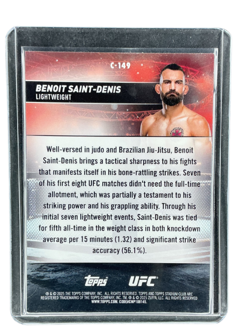 2025 Topps Chrome Stadium Club Ufc Benoit Saint-Denis #C-149
 Back