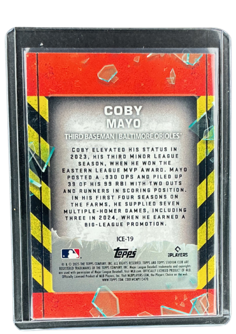 2025 Topps Stadium Club Baseball Coby Mayo In Case Of Emergency #ICE-19
 Back