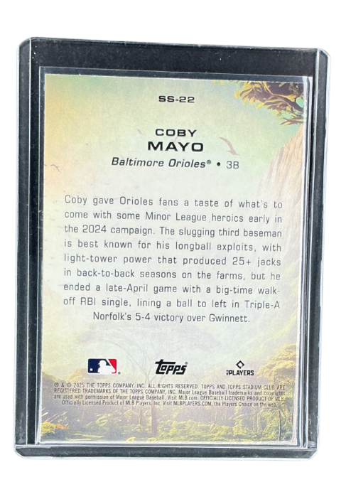 2025 Topps Stadium Club Baseball Coby Mayo Savage Sluggers #SS-22
 Back