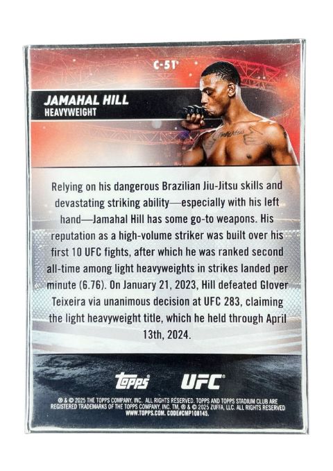 2025 Topps Stadium Club Chrome UFC Jamahal Hill #C-51 Back