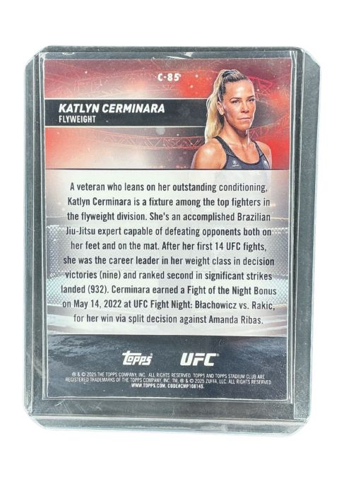 2025 Topps Stadium Club Chrome UFC Katlyn Cerminara #C-85 Back