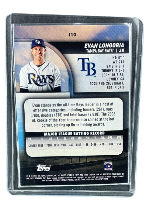 2025 Topps Stadium Club Evan Longoria Lime Green #110
 Back
