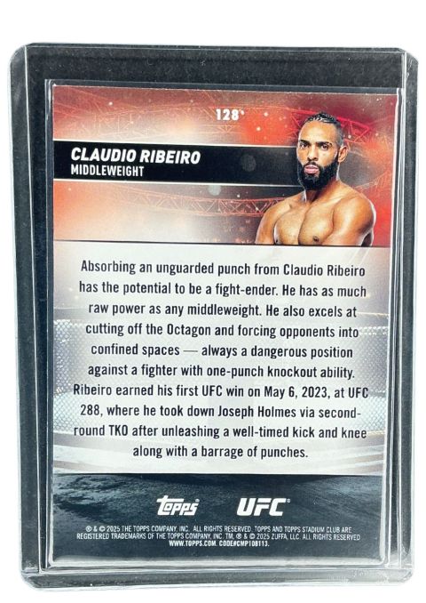 2025 Topps Stadium UFC Claudio Ribeiro #128 Back