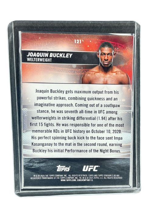 2025 Topps Stadium UFC Joaquin Buckley #121
 Back